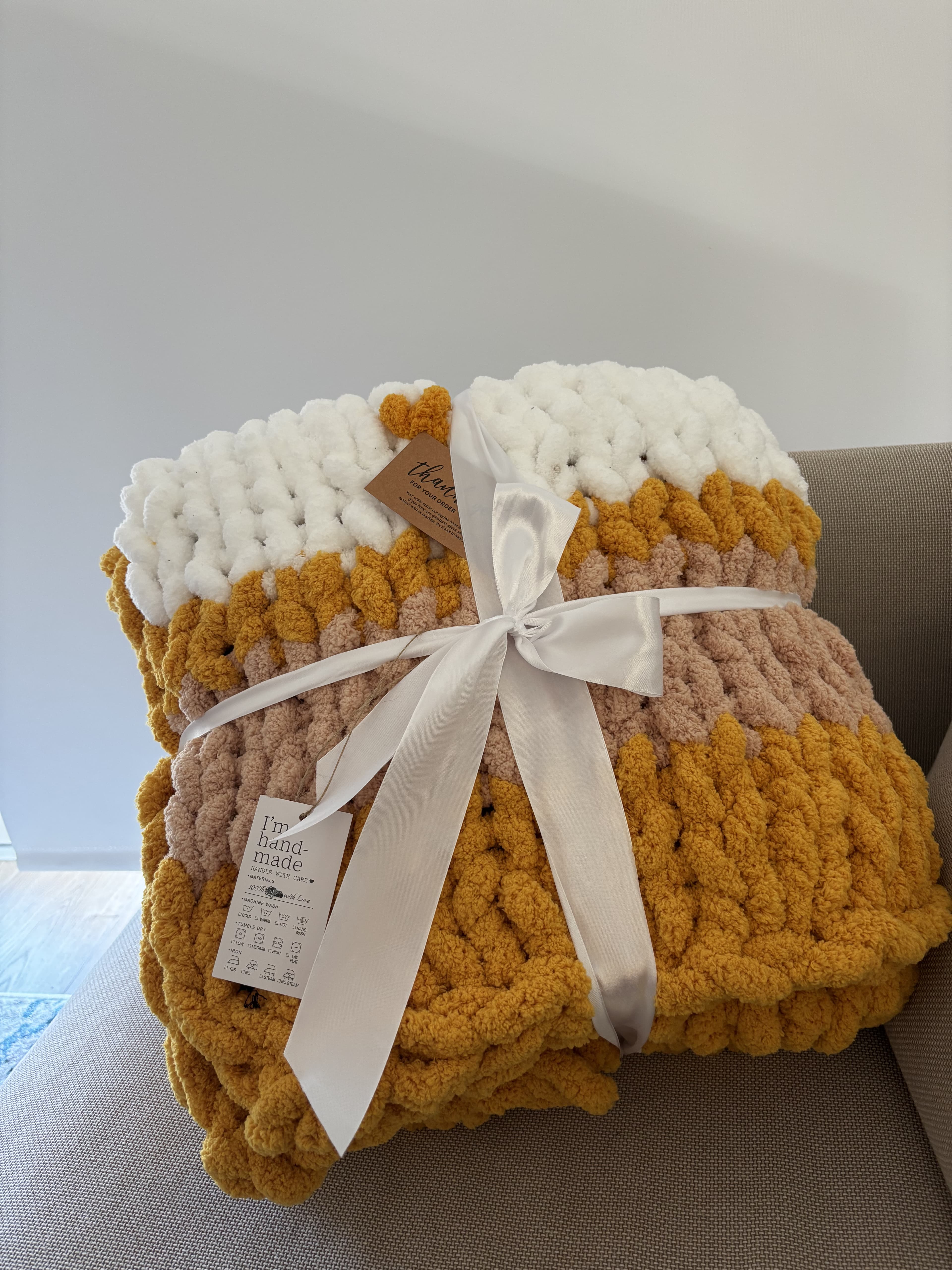 Artisan wool throw — gift-wrapped